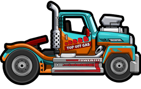 Camion de course bleu
